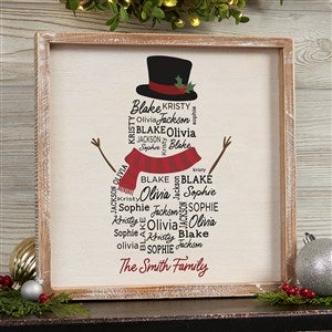 Snowman Repeating Name Personalized Holiday Wall Art - White 12x12 - 42491-12x12