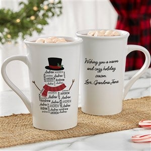 Snowman Repeating Name Personalized Latte Mug - 42492-U