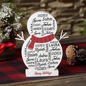 Repeating Name Personalized Wooden Snowman - Small - 42494-S