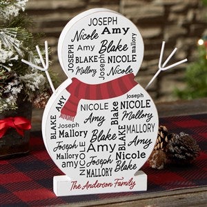 Repeating Name Personalized Wooden Snowman - Large - 42494-L