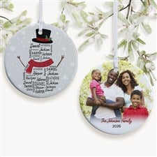 Snowman Repeating Name Personalized Ornament- 2.85 Glossy - 2 Sided - 42496-2S