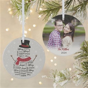 Snowman Repeating Name Personalized Ornament - Large 2-Sided - 42496-2L