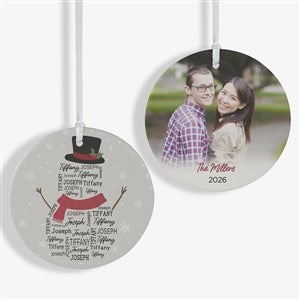 Snowman Repeating Name Personalized Ornament - Large 2-Sided - 42496-2L