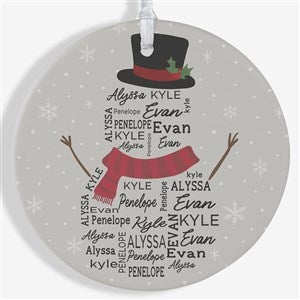 Snowman Repeating Name Personalized Ornament - Large - 42496-1L
