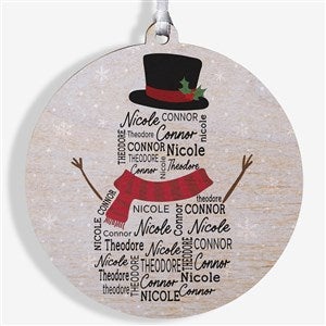 Snowman Repeating Name Personalized Ornament - Wood - 42496-1W