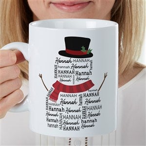 SNowman Repeating Name Personalized  30 oz Coffee Mug- White - 42503