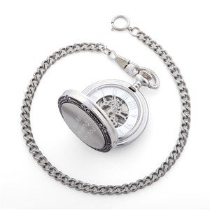 Engraved Graduation Photo Memento Pocket Watch and Box