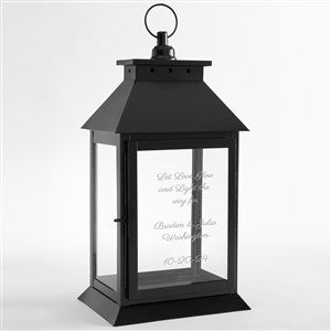Engraved Wedding Message Decorative Candle Lantern - Black - 42553-B
