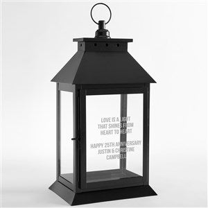 Engraved Anniversary Decorative Candle Lantern - Black - 42555-B