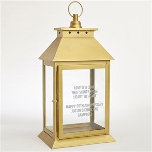 Engraved Anniversary Decorative Candle Lantern - Gold - 42555-G