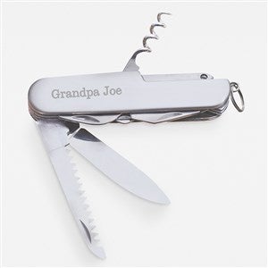 Engraved 13-Function Stainless Pocket Knife For Grandpa - 42571