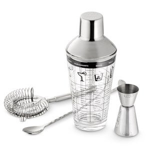 Engraved Professional Glass Cocktail Shaker Set - 42613