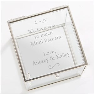 Engraved Glass Jewelry Box For Grandma - Silver - 42636-S