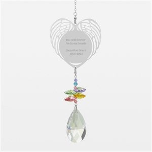 Engraved Memorial Pastel Winged Heart Suncatcher - 42665-P