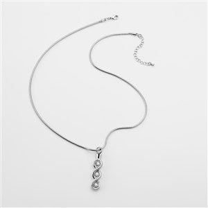 Engraved Memorial Jeweled Infinity Urn Necklace - 42667