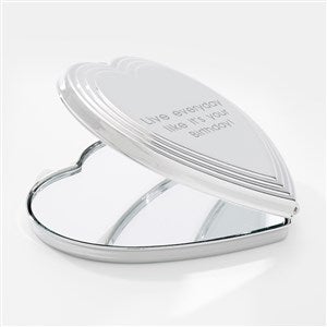 Engraved Birthday Heart Compact Mirror - 42669