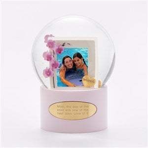 Engraved Orchid Photo Snow Globe Celebrating Mom - 42692