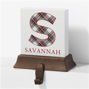 Classic Holiday Plaid Personalized Christmas Stocking Holder - 42736