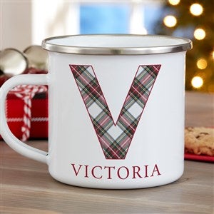 Classic Holiday Plaid Personalized Enamel Mug - Small - 42740-S