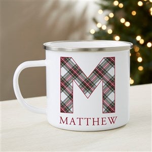 Classic Holiday Plaid Personalized Enamel Mug - Large - 42740-L