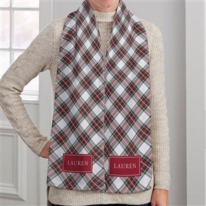 Classic Holiday Plaid Personalized Womens Fleece Scarf - 42741-F