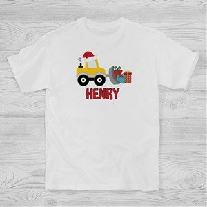 Construction & Monster Truck Personalized Christmas Kids T-Shirt  - 42771-YCT