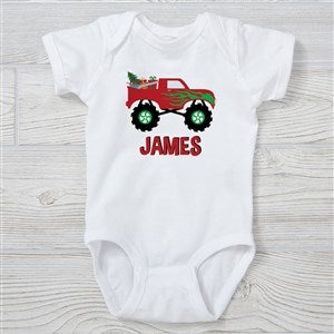 Construction & Monster Truck Personalized Christmas Baby Bodysuit - 42773-CBB