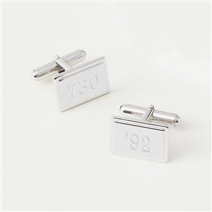 Engraved Birthday Sterling Silver Rectangular Cufflinks - 42794