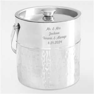 Engraved Wedding Message Hammered Metal Ice Bucket - 42801