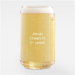 Engraved Birthday Message 16 ounce Beer Can Glass - 42845-B