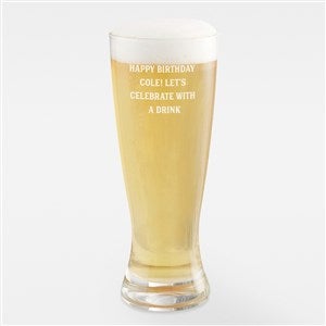 Engraved Birthday Message 23 ounce Pilsner Glass - 42845-P