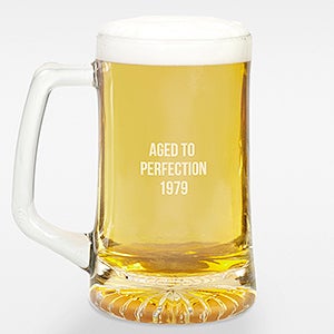 Engraved Birthday Message 25 ounce. Beer Mug Glass - 42845-M
