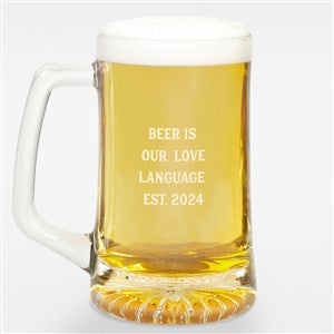 Engraved Message 25oz. Beer Mug Glass For Couples - 42849-M