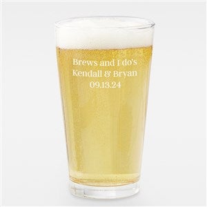 Engraved Message 16oz. Pint Can Glass For Couples - 42849-PG