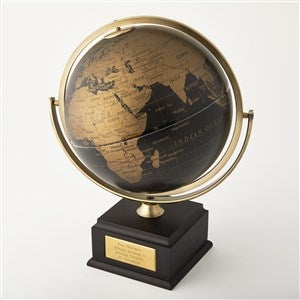Engraved Boss Black and Gold Desk Globe - 42895