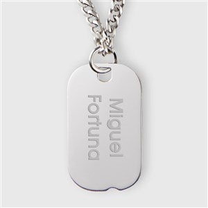 Engraved Dad Sterling Silver Dog Tag- Horizontal - 42923-H