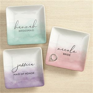 Watercolor Bridesmaid Personalized Ring Dish - 42948