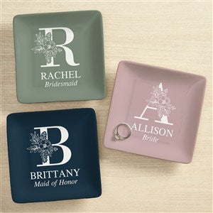 Floral Bridesmaid Personalized Ring Dish - 42959