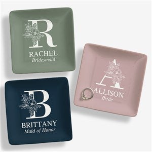 Floral Bridesmaid Personalized Ring Dish - 42959
