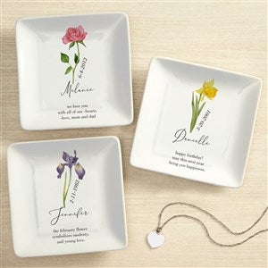 Birth Month Flower Personalized Ring Dish - 42964