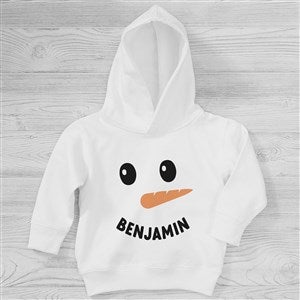 Smiling Snowman Personalized Toddler Holiday Hooded Sweatshirt - 42981-CTHS