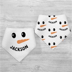 Smiling Snowman Personalized Holiday Bandana Baby Bibs - 42983-BB