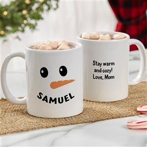 Smiling Snowman Personalized Christmas Coffee Mug - White - 42984-S