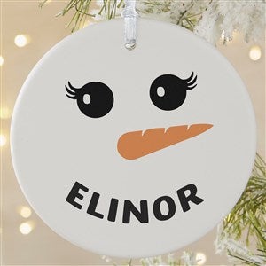 Smiling Snowman Personalized Christmas Ornament - Large - Matte - 42987-1L