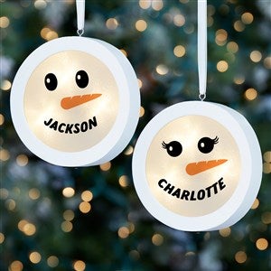 Smiling Snowman Personalized LED Light Ornament - 42988