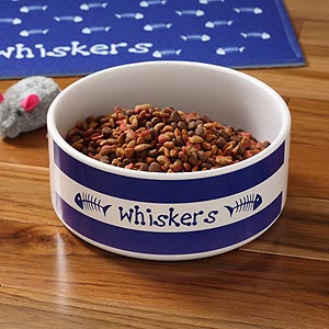 Personalized Ceramic Pet Bowls - Kitty Kitchen Large - 4299-7