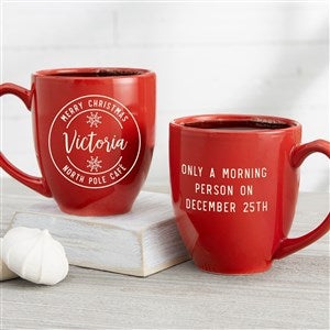 North Pole Delivery Personalized 16 oz. Bistro Mug- Red - 42992-R