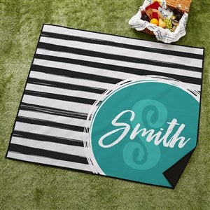 Stripes Personalized Picnic Blanket - 42995