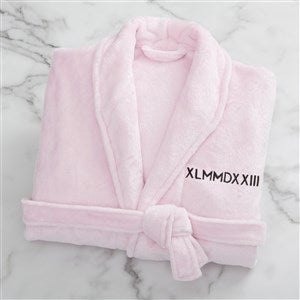 Romantic Date Embroidered Fleece Robe Pink