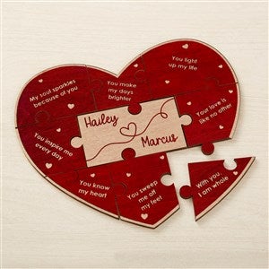 Reasons I Love You Personalized Wood Heart Puzzle - Red - 43009-R